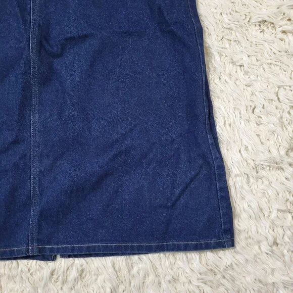 Vintage LL Bean Dark Wash Denim Jean Skirt Made in Maine - USA / Size 16 - Picture 4 of 16